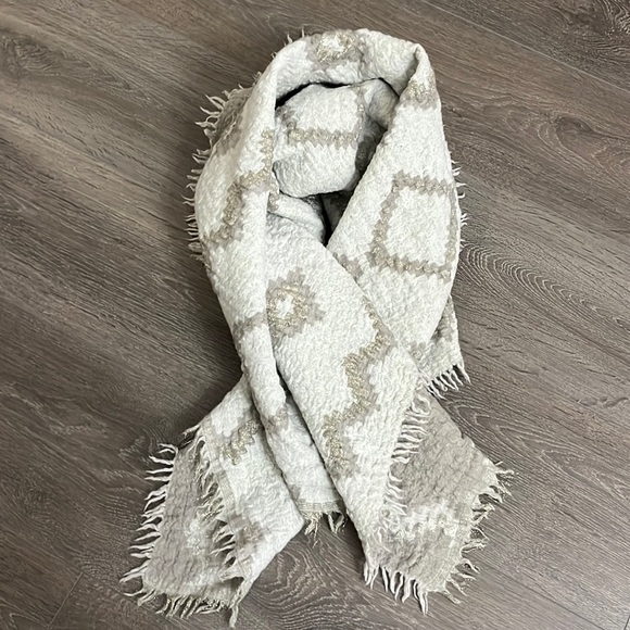 Wilfred Diamond mosaic scarf in taupe/grey - Picture 1 of 5